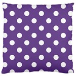 Polka Dots - White on Dark Lavender Violet Standard Flano Cushion Case (One Side)