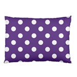 Polka Dots - White on Dark Lavender Violet Pillow Case (One Side)