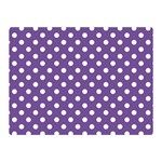 Polka Dots - White on Dark Lavender Violet Double Sided Flano Blanket (Mini)