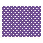 Polka Dots - White on Dark Lavender Violet Double Sided Flano Blanket (Large)