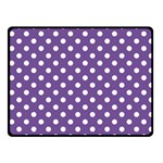Polka Dots - White on Dark Lavender Violet Fleece Blanket (Small) (One Side)