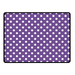 Polka Dots - White on Dark Lavender Violet Double Sided Fleece Blanket (Small) (Two Sides)