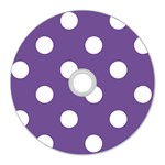 Polka Dots - White on Dark Lavender Violet CD Wall Clock