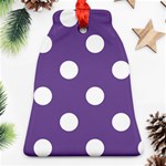 Polka Dots - White on Dark Lavender Violet Bell Ornament (Two Sides)