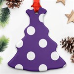 Polka Dots - White on Dark Lavender Violet Christmas Tree Ornament (Two Sides)