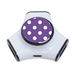Polka Dots - White on Dark Lavender Violet Portable USB Hub (One Side)