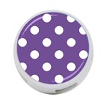 Polka Dots - White on Dark Lavender Violet 4-Port USB Hub (One Side)