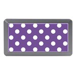 Polka Dots - White on Dark Lavender Violet Memory Card Reader (Mini)