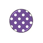 Polka Dots - White on Dark Lavender Violet Hat Clip Ball Marker