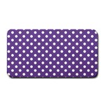 Polka Dots - White on Dark Lavender Violet Medium Bar Mat