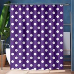 Polka Dots - White on Dark Lavender Violet Shower Curtain 60  x 72  (Medium)