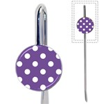 Polka Dots - White on Dark Lavender Violet Book Mark