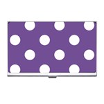 Polka Dots - White on Dark Lavender Violet Business Card Holder