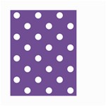 Polka Dots - White on Dark Lavender Violet Small Garden Flag (Two Sides)