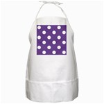 Polka Dots - White on Dark Lavender Violet BBQ Apron
