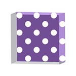 Polka Dots - White on Dark Lavender Violet 4 x 4  Acrylic Photo Block