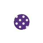Polka Dots - White on Dark Lavender Violet 1  Mini Magnet