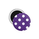 Polka Dots - White on Dark Lavender Violet 1.75  Magnet