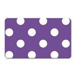 Polka Dots - White on Dark Lavender Violet Magnet (Rectangular)