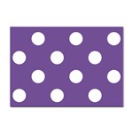 Polka Dots - White on Dark Lavender Violet Sticker A4 (100 pack)