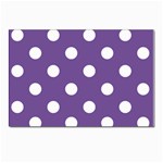 Polka Dots - White on Dark Lavender Violet Postcard 5  x 7 
