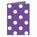 Polka Dots - White on Dark Lavender Violet Greeting Card