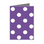 Polka Dots - White on Dark Lavender Violet Mini Greeting Card