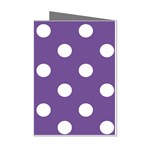 Polka Dots - White on Dark Lavender Violet Mini Greeting Cards (Pkg of 8)