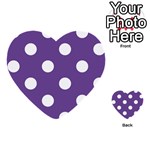 Polka Dots - White on Dark Lavender Violet Multi-purpose Cards (Heart)