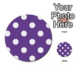 Polka Dots - White on Dark Lavender Violet Multi-purpose Cards (Round)