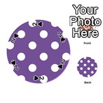 Polka Dots - White on Dark Lavender Violet Playing Cards 54 (Round)