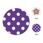 Polka Dots - White on Dark Lavender Violet Playing Cards (Round)