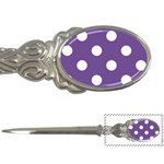 Polka Dots - White on Dark Lavender Violet Letter Opener