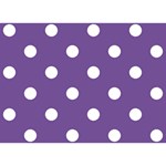Polka Dots - White on Dark Lavender Violet Birthday Cake 3D Greeting Card (7x5)