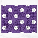 Polka Dots - White on Dark Lavender Violet Jigsaw Puzzle (Rectangular)