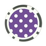 Polka Dots - White on Dark Lavender Violet Poker Chip Card Guard
