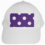 Polka Dots - White on Dark Lavender Violet White Cap