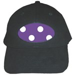 Polka Dots - White on Dark Lavender Violet Black Cap