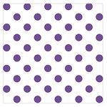Polka Dots - Dark Lavender Violet on White Large Satin Scarf (Square)