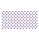 Polka Dots - Dark Lavender Violet on White Satin Shawl