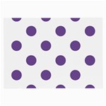 Polka Dots - Dark Lavender Violet on White Large Glasses Cloth