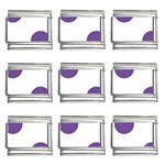 Polka Dots - Dark Lavender Violet on White 9mm Italian Charm (9 pack)