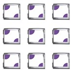 Polka Dots - Dark Lavender Violet on White Mega Link Italian Charm (9 pack)