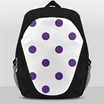 Polka Dots - Dark Lavender Violet on White Backpack Bag
