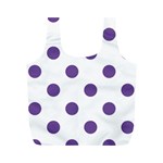 Polka Dots - Dark Lavender Violet on White Full Print Recycle Bag (M)