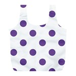 Polka Dots - Dark Lavender Violet on White Full Print Recycle Bag (L)