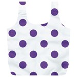 Polka Dots - Dark Lavender Violet on White Full Print Recycle Bag (XL)