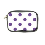 Polka Dots - Dark Lavender Violet on White Coin Purse