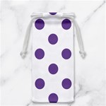 Polka Dots - Dark Lavender Violet on White Jewelry Bag