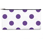 Polka Dots - Dark Lavender Violet on White Pencil Case
